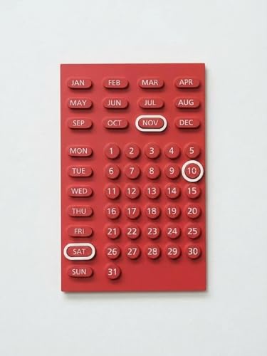 Image of POLKA Calendar | for Home & Office | Wall & Desk Calendar | Aesthetic (Red)