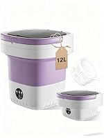 12L Portable Washing Machine, Foldable Small Washer with Spin Basket Laundry Machine, 3 Cleaning Modes Suitable for Underwear Clothes, Foldable Design Ideal for Hotel Camping Apartment Home