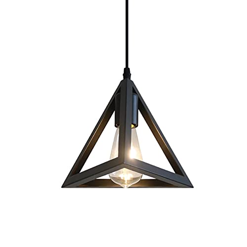 Suspension industrielle vintage et luminaire de plafond rétro E27 en métal noir