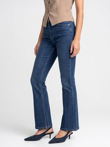 Image of Urbano Fashion Women's Mid Rise Bootcut Washed Jeans Stretchable