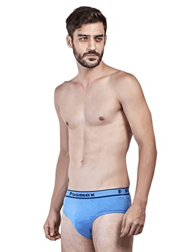 Image of Poomex Men's Cotton Briefs - Pack of 5 (Assorted Colours)