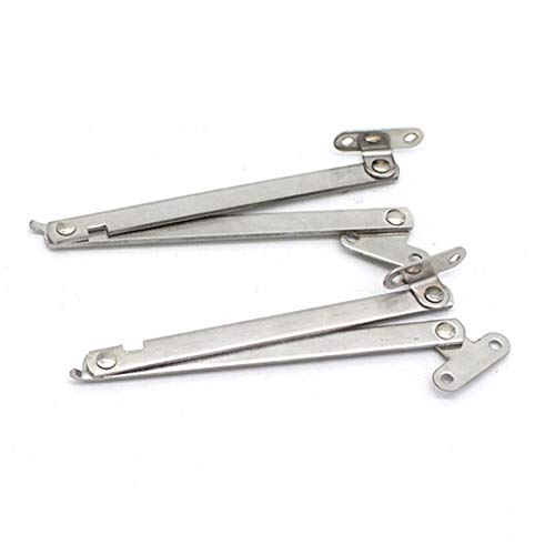 2Pcs(1 Pair) Lift Up Stay Support Lid Support Hinge Stainless Steel Folding Soft Close Hinges for Kitchen Cupboards Wardrobe Caravan Window Door Cupboard Furniture