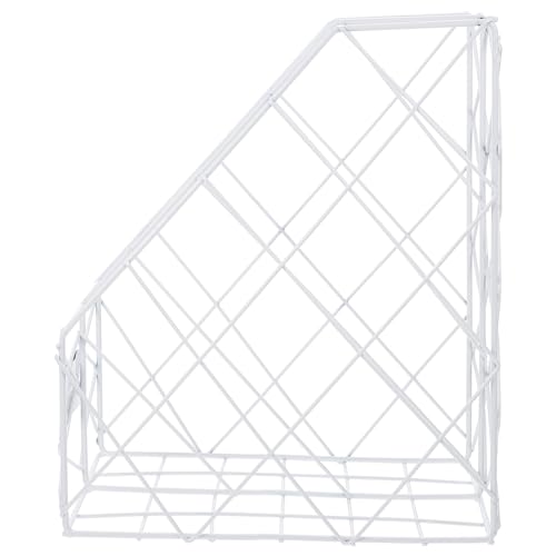 TEHAUX Desktop File Organizer Rack Iron Document Holder for Office and Home Multi-Compartment Bookshelf Storage for Papers Magazines and Learning Materials