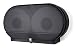 Palmer Fixture RD0027-02F Twin Jumbo Tissue Dispenser with Core Adaptor, Black Translucent