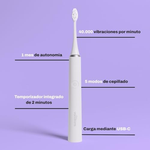 Cepillo de dientes eléctrico sónico My Variations blanco con cinco modos y carga USB-C 3