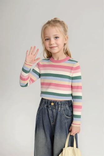 Girls Sweaters Crewneck Long Sleeve Kids Sweater Fall Winter Chunky Knit Pullover Jumper2