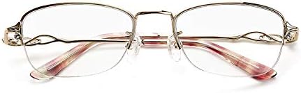 Progressive Multifocal Computer Reading Glasses Half-rimless Presbyopic Eyewear Blue Light Blocking Women