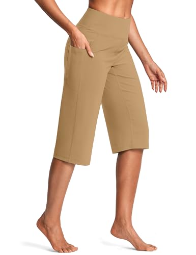 Image of ISEEGZ 15 inch / 18 inch / 21 inch / 25 inch Capri Pants for Women High Waist with Pockets Women's Capris Workout Yoga Pants Loose Straight Leg