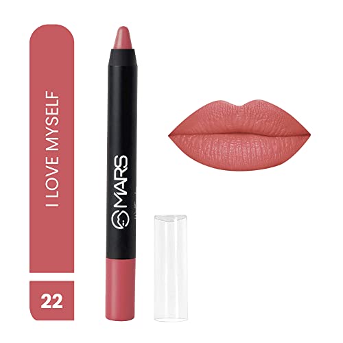 Image of MARS Long Lasting Crayon Lipstick up to 12 Hours Stay | Matte Finish | Waterproof | Won't Smudge Won't Budge Lip Crayon (3.5 gm) (22-I Am Romantic)