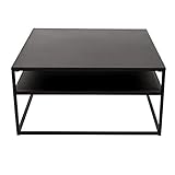 Pureday Schneider Home Couchtisch Zara - Mit Ablage - Metall - Schwarz - ca. B80 x T80 x H40