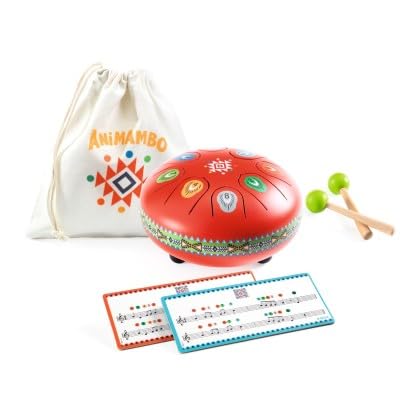 Djeco musical instrument toy - Animambo tongue drum red 8 notes FSC