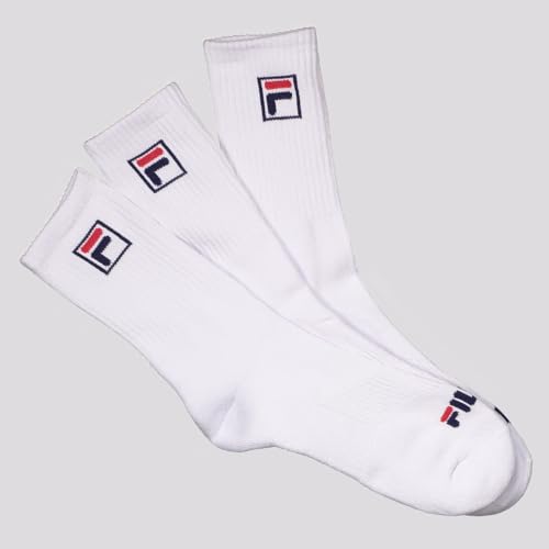 Kit com 3 Meias Cano Alto Fbox, FILA, Adulto-unissex, Branco, 39-43