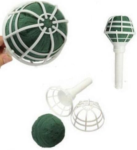 Miniatura 2 de Soporte para ramo de novia, 6 juegos de mango floral de espuma de boda con collar de ramo de encaje para flores de boda, flores artificiales,