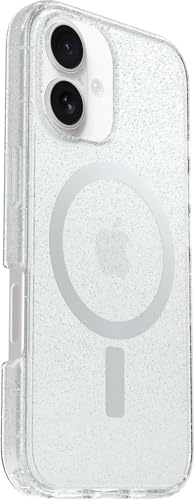 Image of OtterBox iPhone 16 (Only) - Symmetry Series Clear+ Case - Stardust (Clear /Glitter) - Snaps to MagSafe - Ultra-Sleek - Raised Edges Protect Camera & Screen - Non-Retail Packaging