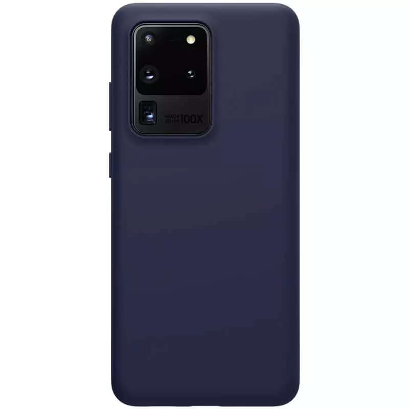 Image of MOBILOVE Back Cover Case for Samsung Galaxy S20 Ultra | Pure Liquid Soft Matte Silicone Case with Logo and Comes with Camera and Screen Protection Back Cover for Samsung Galaxy S20 Ultra (Blue)