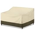 SunPatio Outdoor Couch Cover Waterproof, Patio Furniture Covers for 3 Seater Sofa, 78W x 42D x 32H inch, Heavy Duty Deep Seat Sofa Cover with Air Vents and Handles, Beige & Olive