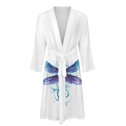 Dragonfly Mystic Bathrobe Spa Robe Unisex Robes Sleepwear Loungewear Lightweight4