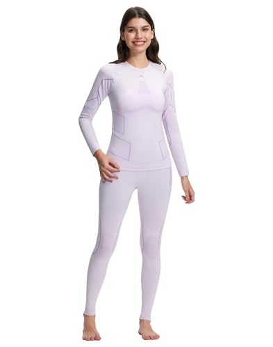 El Mejor Listado de Ferrioni Ropa Mujer del mes. 40 Pioneer Camp - Ropa interior térmica para mujer, diseño térmico de manga larga para mujer, capa base para clima frío, Púrpura claro, L