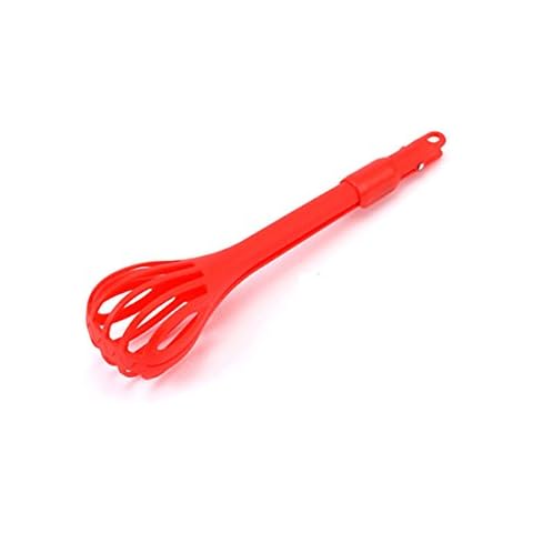 Popowbe Plastic egg beater Baking stir bar blender Household kitchen holding manual egg-whisk Red Cover