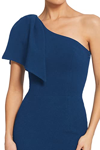 Image of Dress the Population Womens Tiffany One Shoulder Bow Detail Midi Sheath Dress