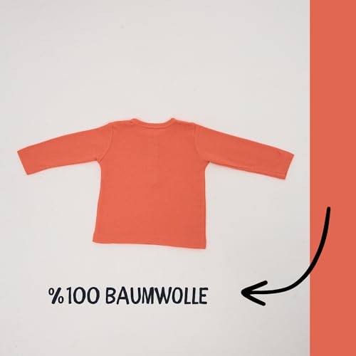 Pack de 2 camisetas de manga larga para niños con botones, 100% algodón, suaves y transpirables, esenciales para niños y niñas, Granada - Crudo, 1-4 años