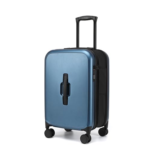Suitcases 20 Inch Foldable Solid Colour Suitcase Universal Wheel Boarding Trolley Case Combination Lock Suitcase Suitcases with Wheels(Blue)