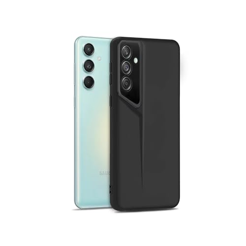 Image of Amazon Brand - Solimo Ultra-Thin Blade Runner Series Matte Finished Camera Protection Soft Back Cover for Samsung Galaxy M55 | M55s | F55 5G - Black