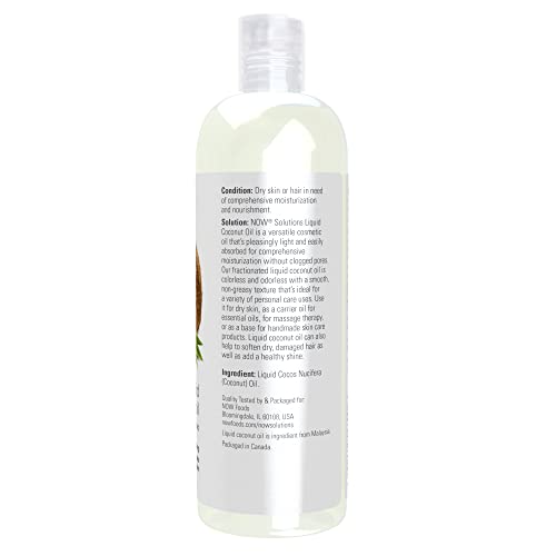 Now Solutions, Liquid Coconut Oil, Light And Nourishing, Promotes Healthy-Looking Skin And Hair, 16-Ounce #TOP1