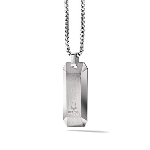 Bulova Jewelry Men's Precisionist Diamond Pendant Necklace With Box Chain #TOP1