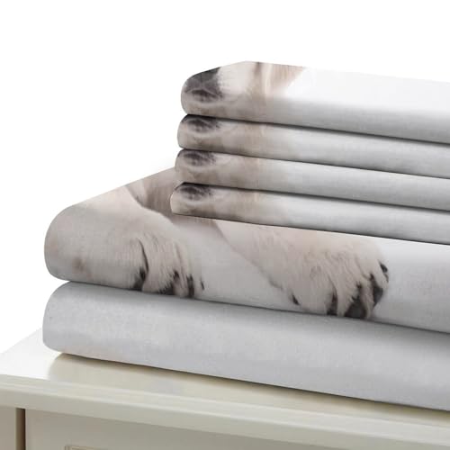 Parure de lit chiot mignon 3D en microfibre blanche douce 135x200 cm - 7