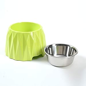 Petlogix 2-in-1 Rust Resistant Stainless Steel Universal Food Feeding Bowl & Water Feeding Bowl Non- Kidding Food Bowl for Dogs & Cats (14 cm in Diameter)