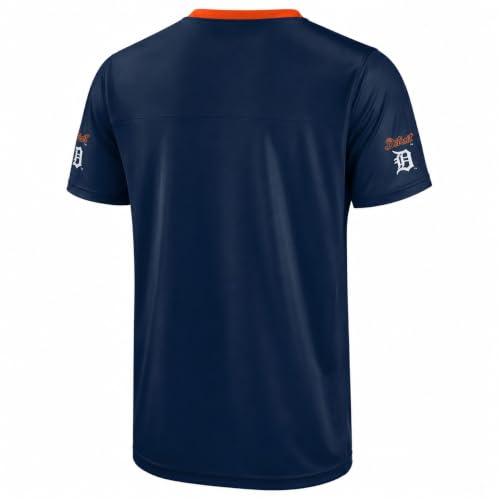 Image of FOCO MLB Men's Officially Licensed Primary Logo Wordmark Ballpark Team Color Baseball Performance V-Neck Top