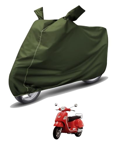 Image of Auto Hub Waterproof Scooty Cover Compatible with Vespa LX Dustproof, UV Protection Two Wheeler Scooty Vespa LX Cover - Green