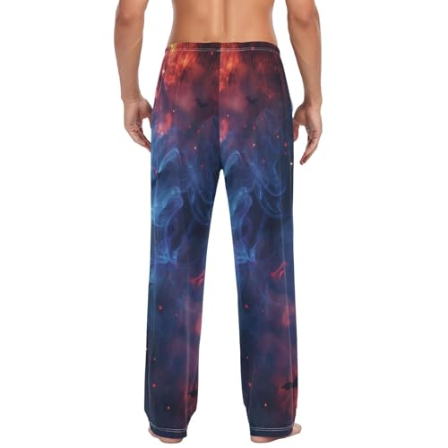 Men's Pajama Pants Halloween Mist Bats Sleep Pajama Lounge Pant with Pockets, Elastic Waistband2
