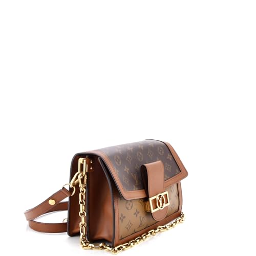 Pre-Loved Dauphine Shoulder Bag Reverse Monogram Canvas MM, Brown2