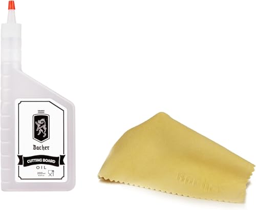 Bacher Aceite para Tabla de Cortar 200ml - Calidad Alimentaria, Natural Cuidado de Madera - para Tablas de Cocina, Bloques de Carnicero, Encimera y Utensilios de Cocina