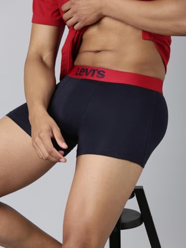 Image of Levi's 032A Trunk for Men | Supima Modal Lycra Blend | Breathable Solid Men's Underwear | 4-Way Stretch | Anti-Roll No-Dig Waistband | No Ride-Up Mid Length Fit | Stay Retention | Pack of 1