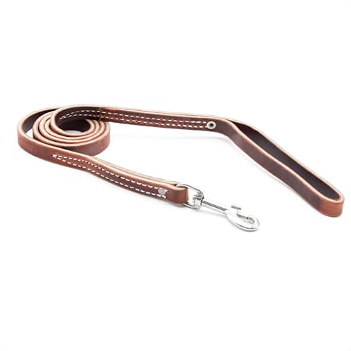 Leerburg 4' Latigo Leather Leash, 1/2" Wide Soft, and Comfortable - Made in America with Stainless Steel Hardware - Heavy Duty Police K9 Utility Leash