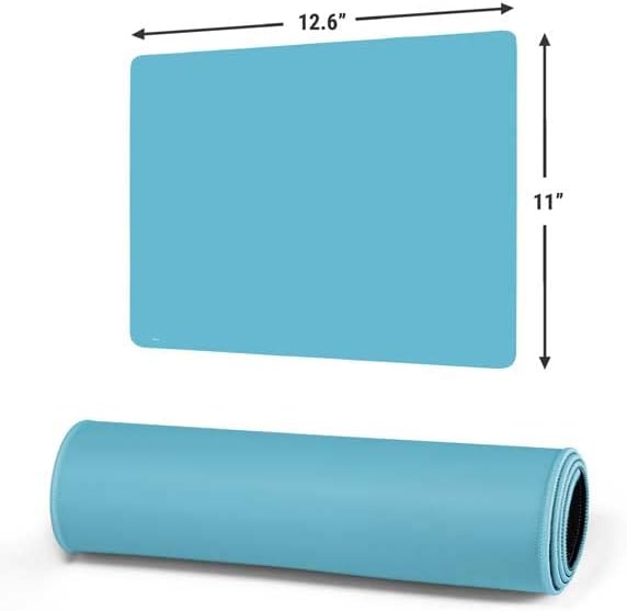 Miniatura 2 de Skinit Color sólido Sky High Design, 12.6 x 11 pulgadas, alfombrilla de ratón para juegos pequeña con bordes cosidos, alfombrilla de escritorio