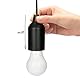 com-four® 2x LED Hängelampe mit Zugschalter, kabellose Hängeleuchte, batteriebetriebene Glühbirne mit Schnurschalter, für Camping, Festivals, Schränke, Keller und Outdoor (02 Stück - Schnur - black)