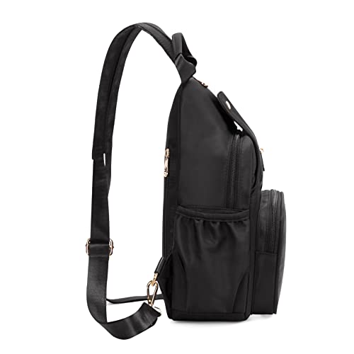 Evancary Small Sling Bag For Women - Sling Backpack Women, Multi-Functional Crossbody Sling Bags For Travel Sports Running Black #TOP3
