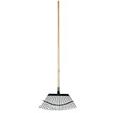 Flexrake 1W Lawn Rake 19-Inch Steel Head with 48-Inch Wood Handle