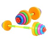 BIUDECO Juego De Pesas Ajustables Para Niños 2 Piezas Material Plástico Mancuerna y Barra Desarrollo De Juguetes De Ejercicio Para Jardín De Infantes Entrenamiento De Brazos