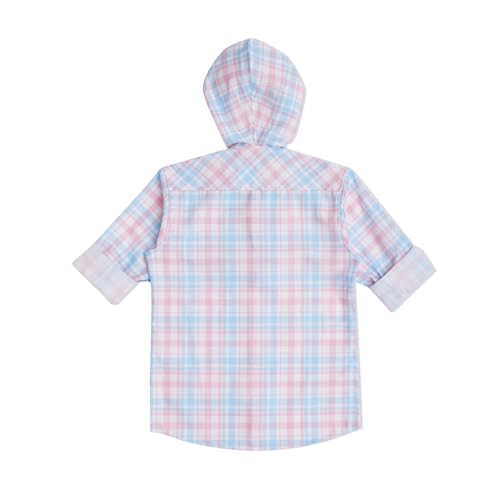 Image of CAVIO Boys Checks Print Hooded Shirt and T-Shirt