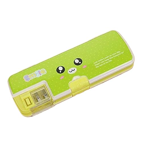大容量鉛筆ケース 学校用収納バッグ ラブリーシャープナーペンシルケース、プリンセスカートゥーンペンシルホルダーケース、かわいいプラスチック鉛筆ボックス 鉛筆削り付き 学生、女の子、男の子、学校用(1パック)(C)