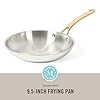 Martha Stewart Castelle 9.5-Inch Stainless Steel Frying Pan with Gold-Tone Handle – Tri-Ply Encapsulated Bottom, Oven Safe & Induction Safe Skillet for Searing and Sautéing #1