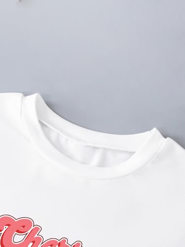 Verdusa Girl's Cute Cherry Shirt Short Sleeve Graphic Tees Crew Neck Going Out Tops3