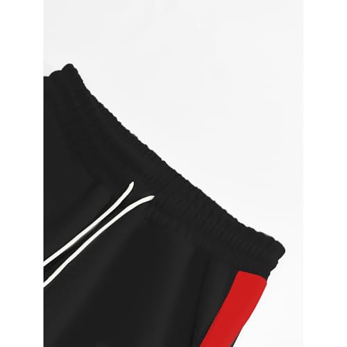 evzosrz Men's Fashion Sport Pants Side Button Drawstring Elastic Waist Sweatpants Color Blocked Track Athletic Training Pants4