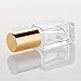 3ml Square Glass Roller Bottle For Essential Oils,Mini Glass Bottles With Stainless Steel Roller Balls,Gold Aluminum Caps Portable Roll-On Vial Aromatherapy Perfume Container-10 Pack