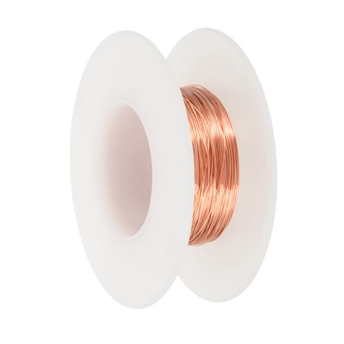 PATIKIL Alambre De Cobre Puro 99.9% Para Fabricación De Joyas, Calibre 28 (0.3mm) Alambre De Cobre Para Manualidades 49.2 Pies Suministros Para Crear Coronas Jardinería